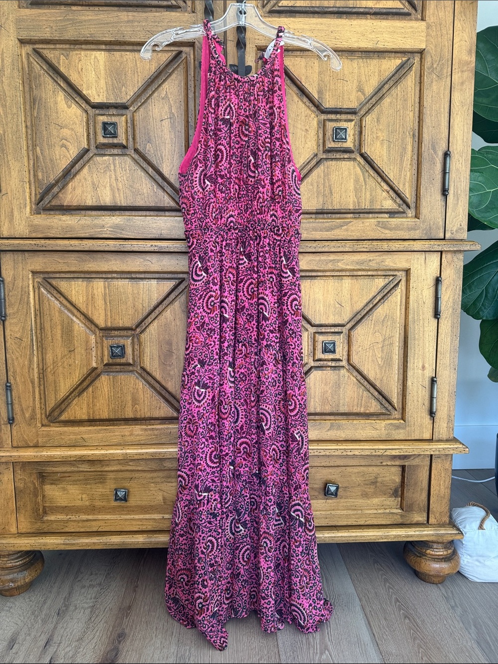 A.L.C. Pink Paisley Halter Maxi Dress